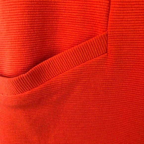 Boden Coral Orange Jasmine Ottoman Ribbed Pocket Mod Shift Dress - Picture 5 of 9